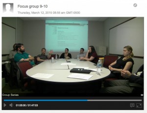 One of four focus groups viewing other university websites.